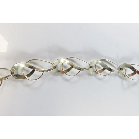 18" Sterling Silver Designer Style Fancy Twisted Metal Link Necklace Sterling TT - Picture 11 of 15